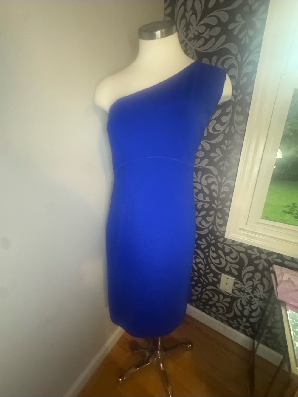 Nue by Shani One-Shoulder Royal Blue Sheath Dress